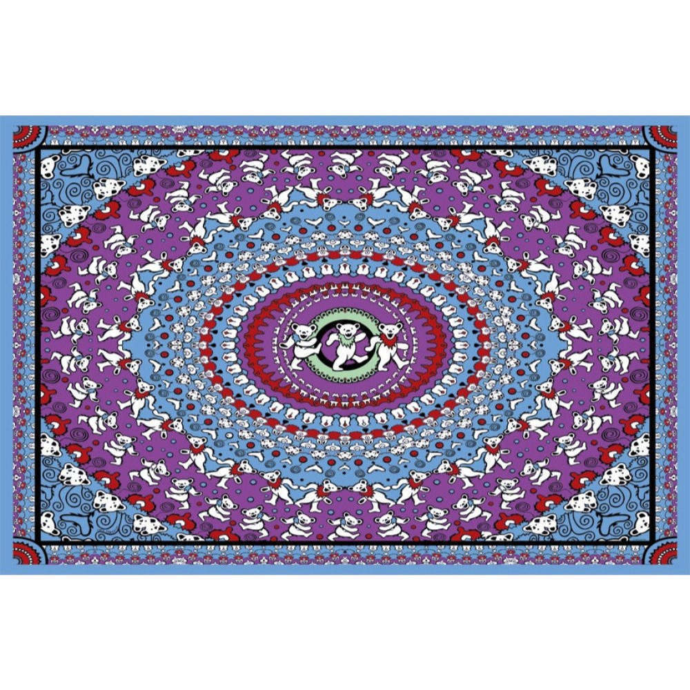 Grateful Dead Dancing Bears Mandala Tapestry by Sunshine Joy